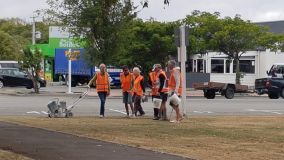 The marking out crew